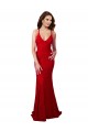 Inexpensive Low Back V-Neckline Floor Length Lace Prom Dress UK