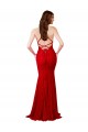 Inexpensive Low Back V-Neckline Floor Length Lace Prom Dress UK