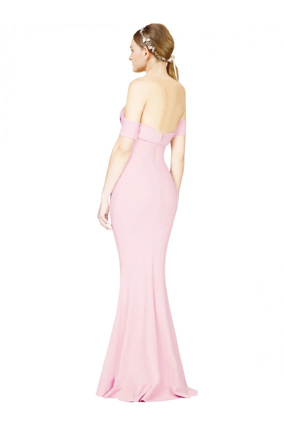 Inexpensive Full Length Off the Shoulder Prom Dress with Twist Front UK