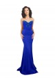 Inexpensive Sweetheart Flower Neckline High Neck Crepe Prom Dress UK