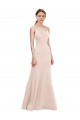 Inexpensive Deep V-Neck and Back Long Crepe Prom Dress UK