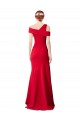 Inexpensive Sleeveless Ruched Crepe Mermaid Prom Dress with Off The Shoulder Detail UK