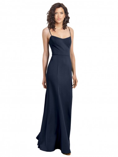 Inexpensive Fit and Flare Scoop Neck Long Sleeveless Stretch Crepe Prom Dress UK