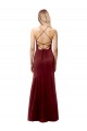 Inexpensive Fit and Flare Halter Neckline Stretch Crepe Prom Dress with Strappy Back UK
