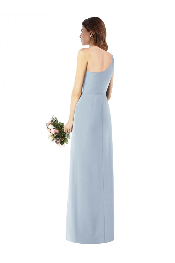 Inexpensive One Shoulder Crepe Trumpet Prom Dress with Front Slit UK