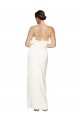 Inexpensive High Neck Stretch Satin Prom Dress with Low Back and Side Slit UK