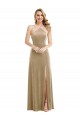 Inexpensive High Neck Halter Open Back Long Velvet Maxi Prom Dress with Pockets UK