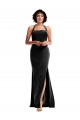 Inexpensive Empire Waist Stretch Velvet Prom Dress with Halter Strap UK