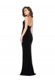 Inexpensive Halter Neck Wide Straps Long Velvet Prom Dress with Side Split UK